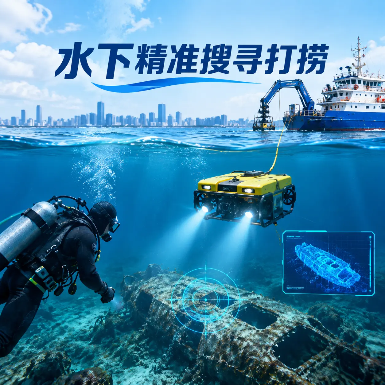 大洼水下精准搜寻打捞